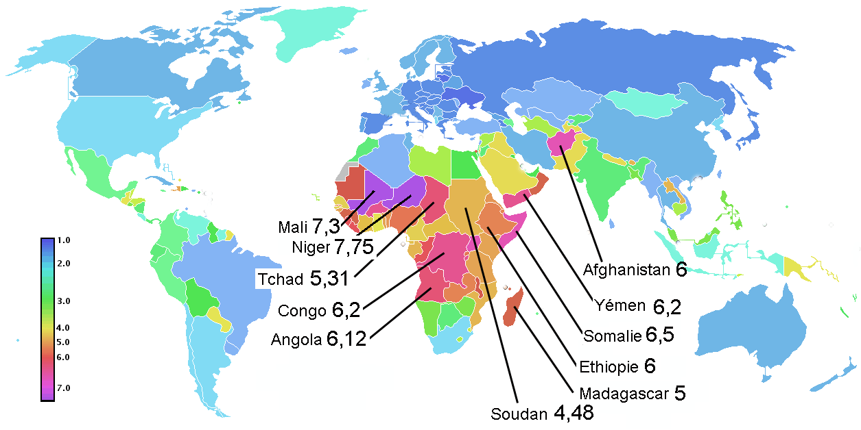 Régions à fort taux de natalité