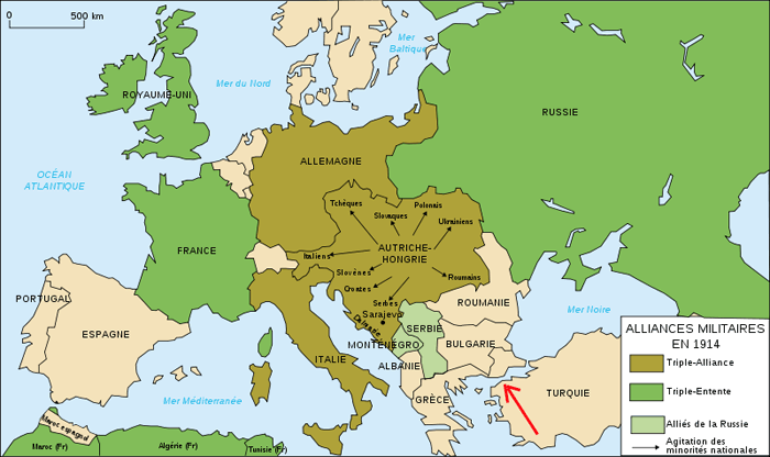 carte première guerre mondiale
