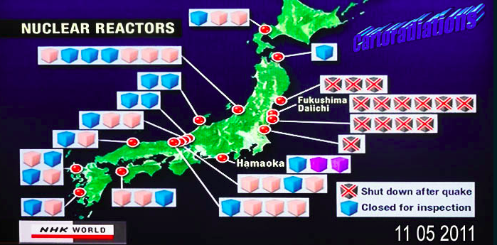 Carte des cenrales HS au Japon